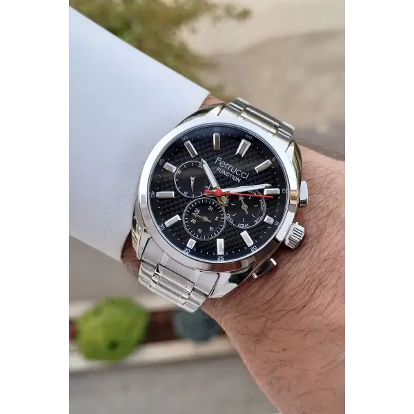 Ferrucci FCISTE294 Gümüş Renk İç Göstergeleri Aktif Hediye Paketli Erkek Kol Saati
