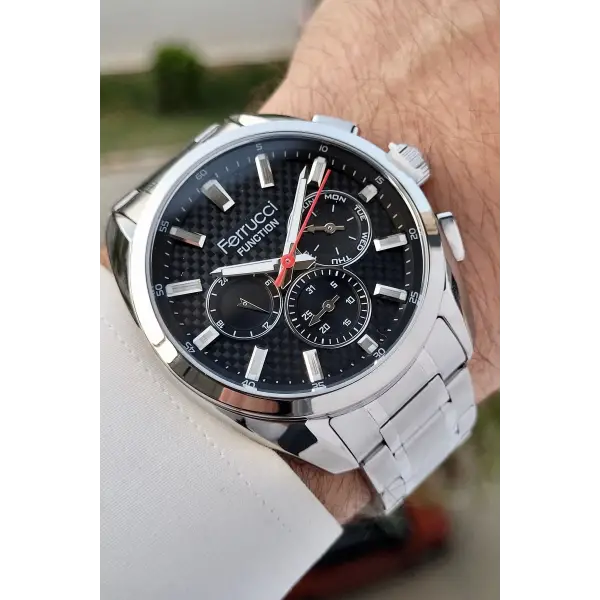 Ferrucci FCISTE294 Gümüş Renk İç Göstergeleri Aktif Hediye Paketli Erkek Kol Saati