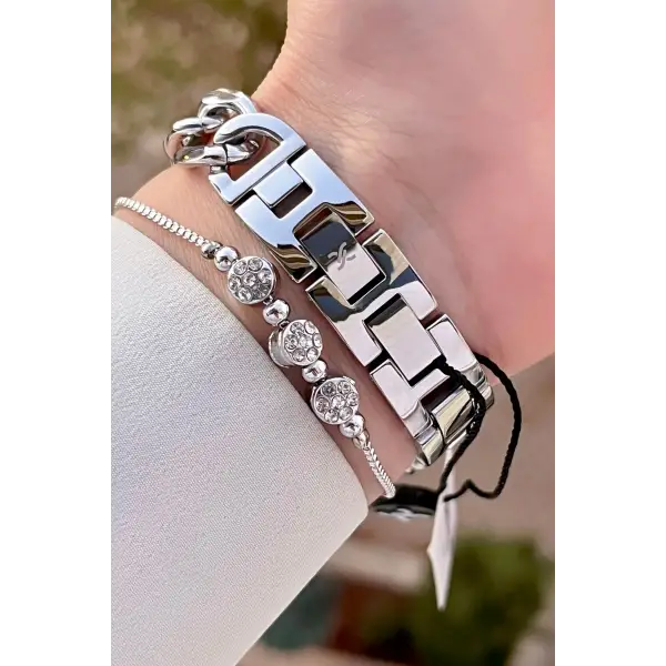 Daniel Klein DKISTE1336 Gümüş Renk Hediye Paketli Kadın Kol Saati ve Bileklik