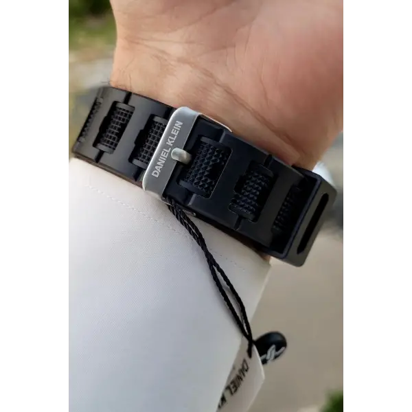 Daniel Klein DKISTE1304 Rakamları Beyaz Kordonu Siyah Renk Analog Dijital Hediye Paketli Erkek Kol Saati