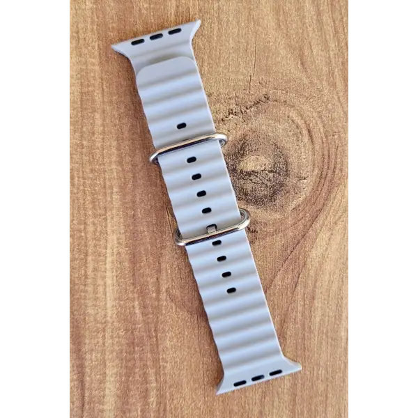 Gri Renk Watch Uyumlu A Kalite 42mm 44mm 45mm 49mm 1/2/3/4/5/6/se/7/8/Ultra Akıllı Saat Kordonu