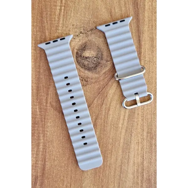 Gri Renk Watch Uyumlu A Kalite 42mm 44mm 45mm 49mm 1/2/3/4/5/6/se/7/8/Ultra Akıllı Saat Kordonu