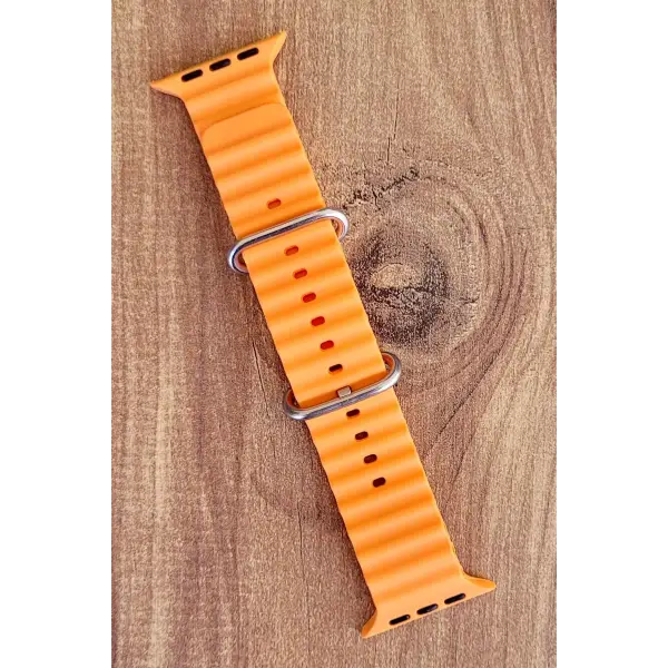 Turuncu Renk Watch Uyumlu A Kalite 42mm 44mm 45mm 49mm 1/2/3/4/5/6/se/7/8/Ultra Akıllı Saat Kordonu