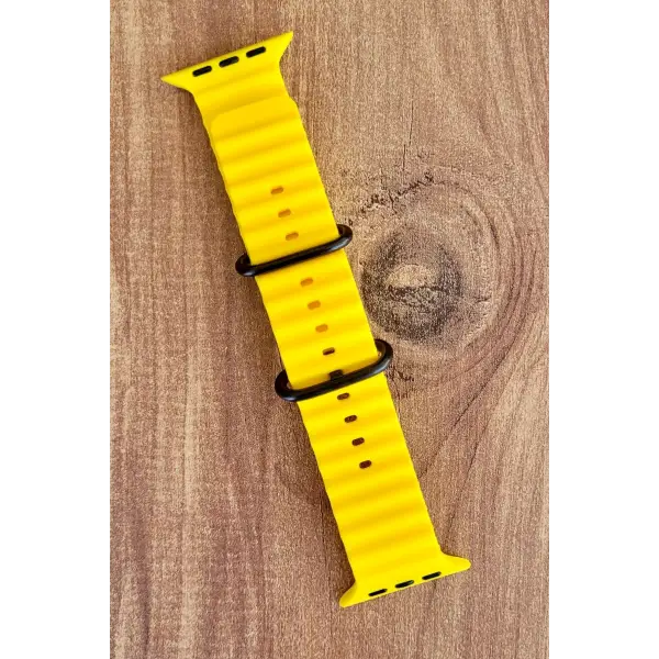 Sarı Siyah Renk Watch Uyumlu A Kalite 42 44 45 49 mm 1/2/3/4/5/6/se/7/8/Ultra Akıllı Saat Kordonu