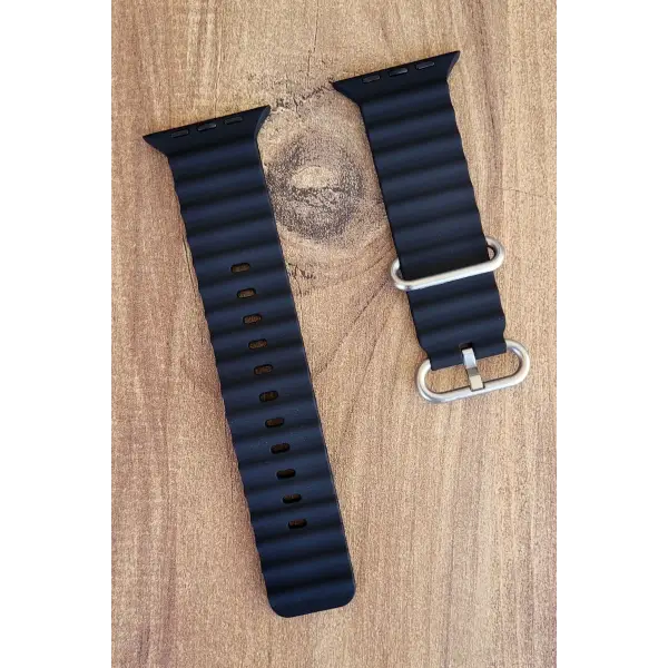 Siyah Renk Watch Uyumlu A Kalite 42mm 44mm 45mm 49mm 1/2/3/4/5/6/se/7/8/Ultra Akıllı Saat Kordonu