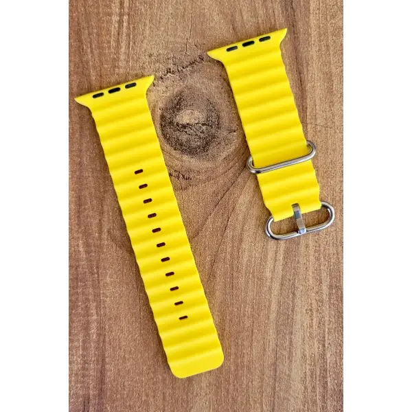 Sarı Renk Watch Uyumlu A Kalite 42mm 44mm 45mm 49mm 1/2/3/4/5/6/se/7/8/Ultra Akıllı Saat Kordonu