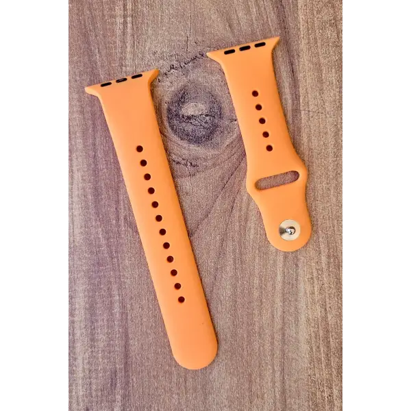 Turuncu Renk Watch Uyumlu A Kalite 42mm 44mm 45mm 49mm 1/2/3/4/5/6/se/7/8/Ultra Akıllı Saat Kordonu