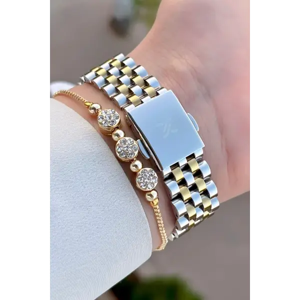 Daniel Klein DK1ISTE1409 Gold Gümüş Renk Hediye Paketli Kadın Kol Saati ve Bileklik