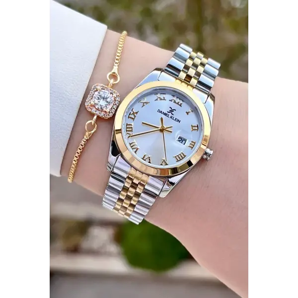 Daniel Klein DK1ISTE140 Gold Gümüş Renk Hediye Paketli Kadın Kol Saati ve Bileklik