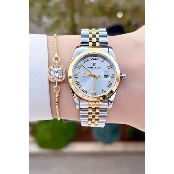 Daniel Klein DK1ISTE140 Gold Gümüş Renk Hediye Paketli Kadın Kol Saati ve Bileklik