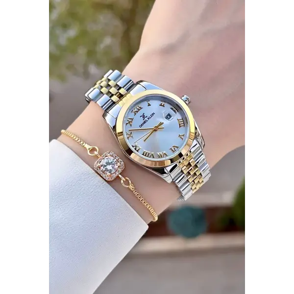 Daniel Klein DK1ISTE140 Gold Gümüş Renk Hediye Paketli Kadın Kol Saati ve Bileklik