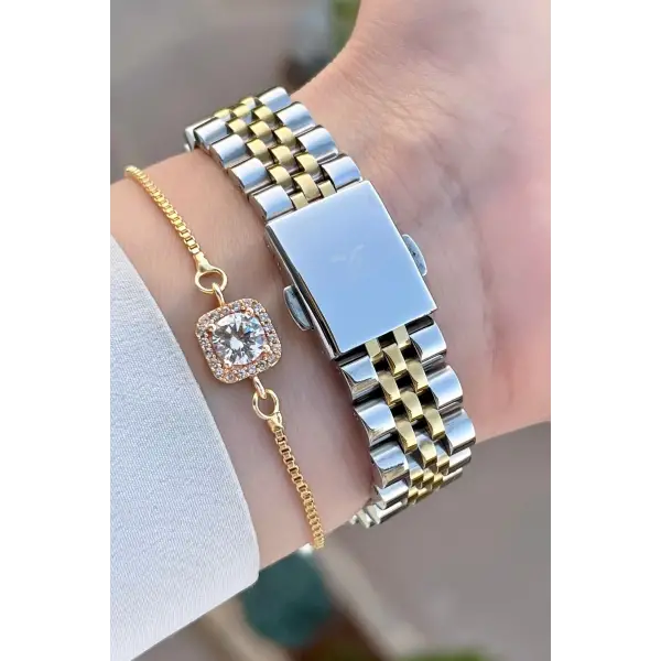 Daniel Klein DK1ISTE140 Gold Gümüş Renk Hediye Paketli Kadın Kol Saati ve Bileklik