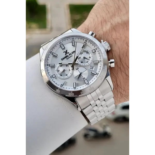 Daniel Klein DKISTE1434 Gümüş Renk Göstergeli Erkek Kol Saati