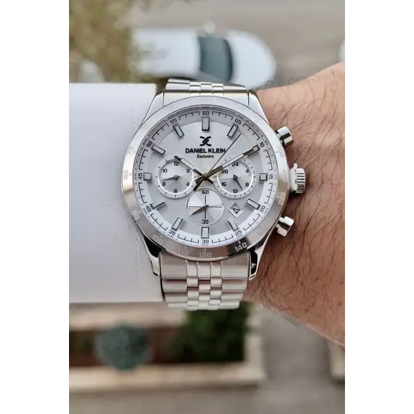 Daniel Klein DKISTE1434 Gümüş Renk Göstergeli Erkek Kol Saati