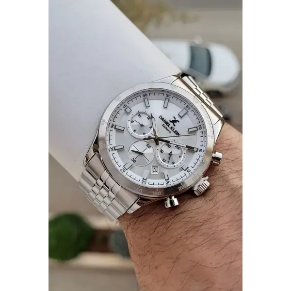 Daniel Klein DKISTE1434 Gümüş Renk Göstergeli Erkek Kol Saati