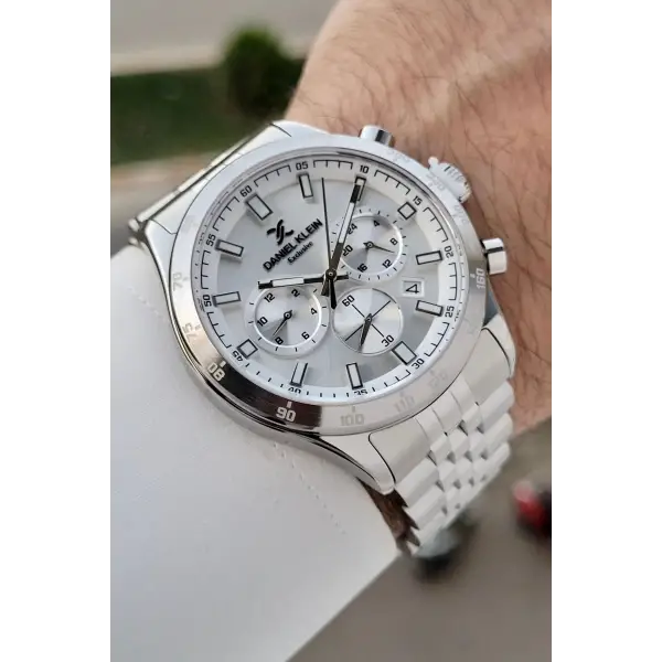 Daniel Klein DKISTE1434 Gümüş Renk Göstergeli Erkek Kol Saati