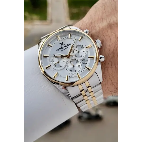 Daniel Klein DKISTE1431 Gold Gümüş Renk Göstergeli Erkek Kol Saati