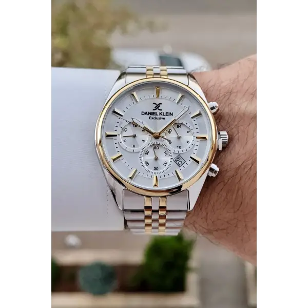Daniel Klein DKISTE1431 Gold Gümüş Renk Göstergeli Erkek Kol Saati
