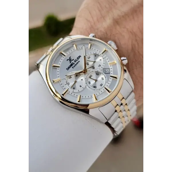 Daniel Klein DKISTE1431 Gold Gümüş Renk Göstergeli Erkek Kol Saati