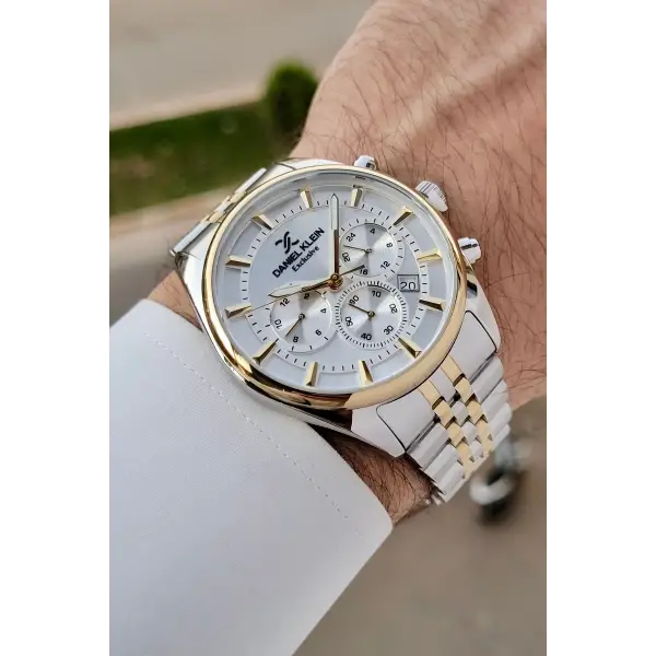 Daniel Klein DKISTE1431 Gold Gümüş Renk Göstergeli Erkek Kol Saati