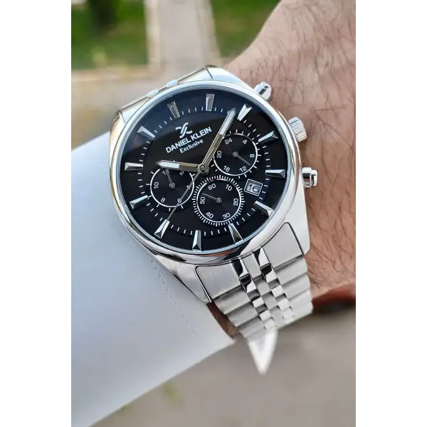 Daniel Klein DKISTE1427 Kadranı Siyah Kordonu Gümüş Renk Göstergeli Erkek Kol Saati