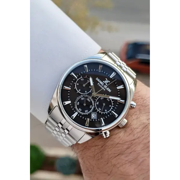 Daniel Klein DKISTE1427 Kadranı Siyah Kordonu Gümüş Renk Göstergeli Erkek Kol Saati