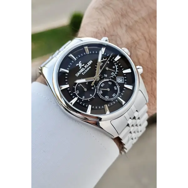 Daniel Klein DKISTE1427 Kadranı Siyah Kordonu Gümüş Renk Göstergeli Erkek Kol Saati