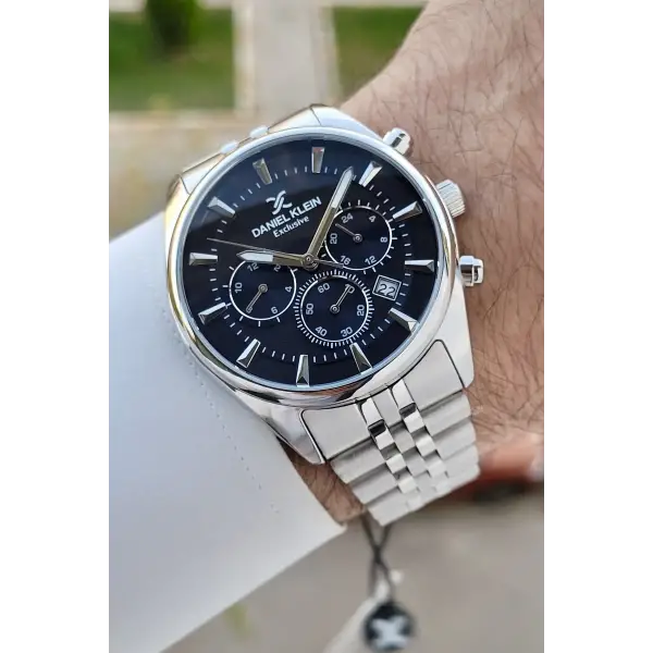 Daniel Klein DKISTE1429 Kadranı Lacivert Kordonu Gümüş Renk Göstergeli Erkek Kol Saati