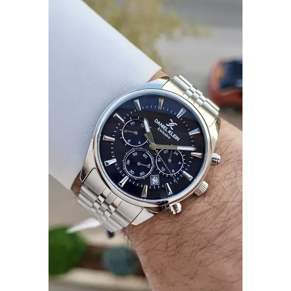 Daniel Klein DKISTE1429 Kadranı Lacivert Kordonu Gümüş Renk Göstergeli Erkek Kol Saati