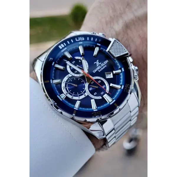 Daniel Klein DKISTE1438 Exclusive Kadranı Lacivert Kordonu Gümüş Renk Erkek Kol Saati