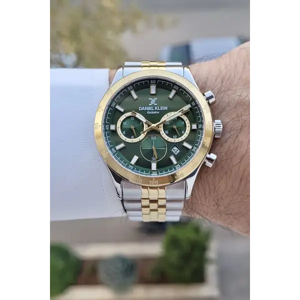 Daniel Klein DKISTE1442 Kadranı Yeşil Kordonu Gold Gümüş Renk Göstergeli Erkek Kol Saati