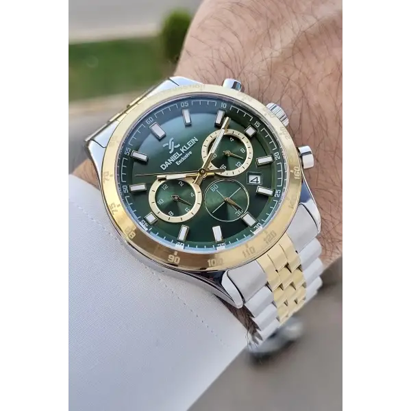 Daniel Klein DKISTE1442 Kadranı Yeşil Kordonu Gold Gümüş Renk Göstergeli Erkek Kol Saati