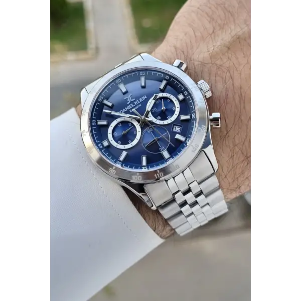 Daniel Klein DKISTE1443 Kadranı Lacivert Kordonu Gümüş Renk Göstergeli Erkek Kol Saati