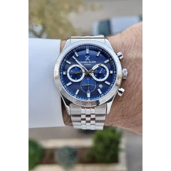 Daniel Klein DKISTE1443 Kadranı Lacivert Kordonu Gümüş Renk Göstergeli Erkek Kol Saati