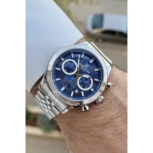 Daniel Klein DKISTE1443 Kadranı Lacivert Kordonu Gümüş Renk Göstergeli Erkek Kol Saati
