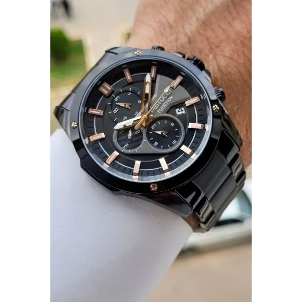 Ferrucci FCISTE314 Rakamları Rose Kordonu Siyah Renk Erkek Kol Saati