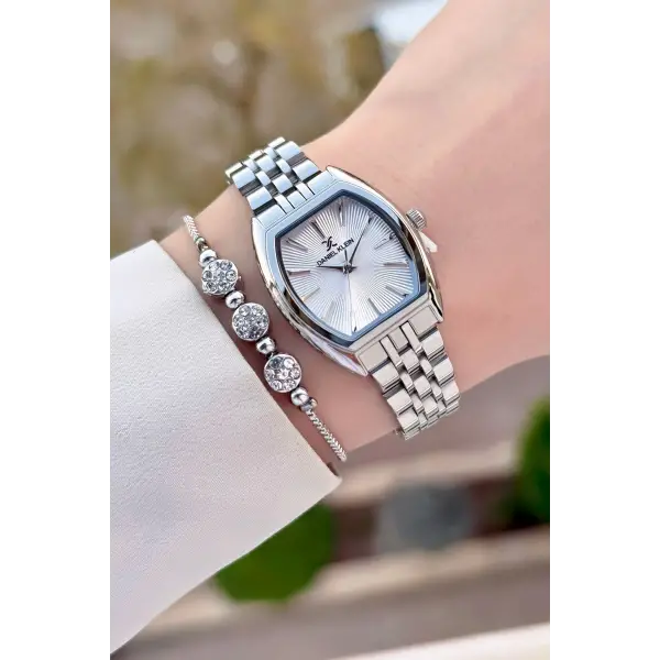 Daniel Klein DKISTE1478 Kadranı ve Kordonu Gümüş Renk Kadın Kol Saati ve Bileklik