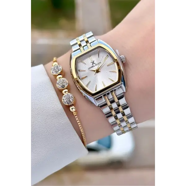 Daniel Klein DKISTE1446 Gold Gümüş Renk Kadın Kol Saati ve Bileklik