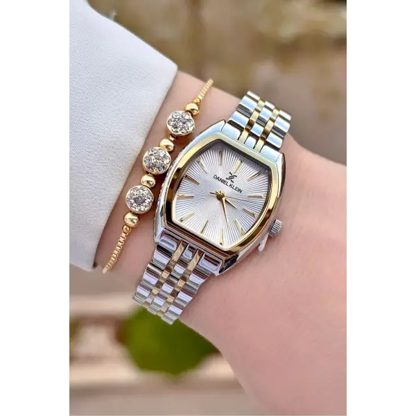 Daniel Klein DKISTE1446 Gold Gümüş Renk Kadın Kol Saati ve Bileklik