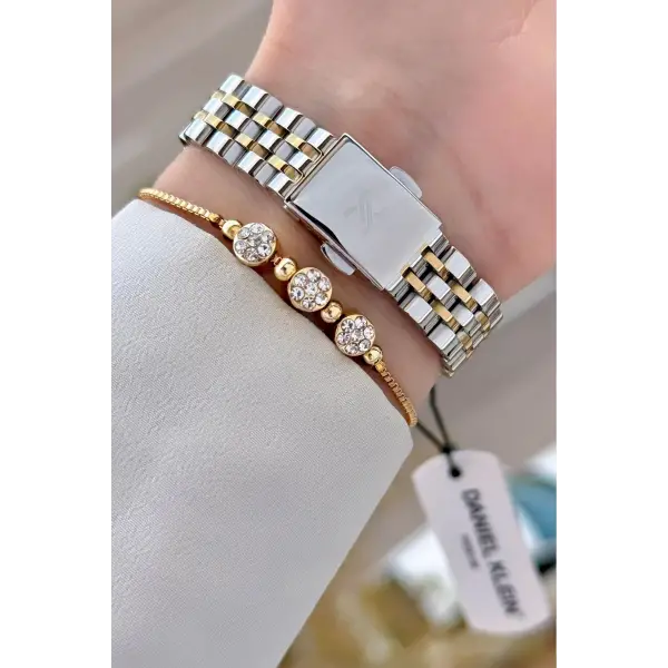 Daniel Klein DKISTE1446 Gold Gümüş Renk Kadın Kol Saati ve Bileklik