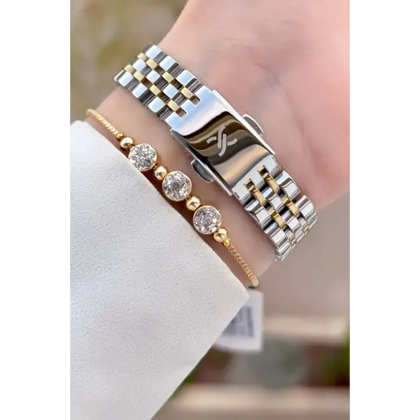 Daniel Klein DKISTE1447 Kadranı Yeşil Kordonu Gold Gümüş Renk 2 Yıl Garantili Kadın Kol Saati ve Bileklik