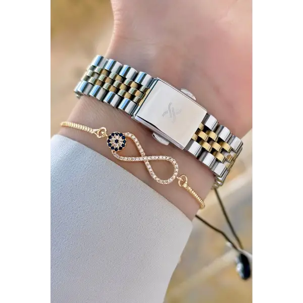 Daniel Klein DKISTE1488 Gold Gümüş Renk Kadın Kol Saati ve Bileklik