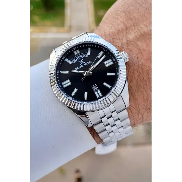 Daniel Klein DKISTE1462 Kadranı Siyah Kordonu Gümüş Renk Erkek Kol Saati