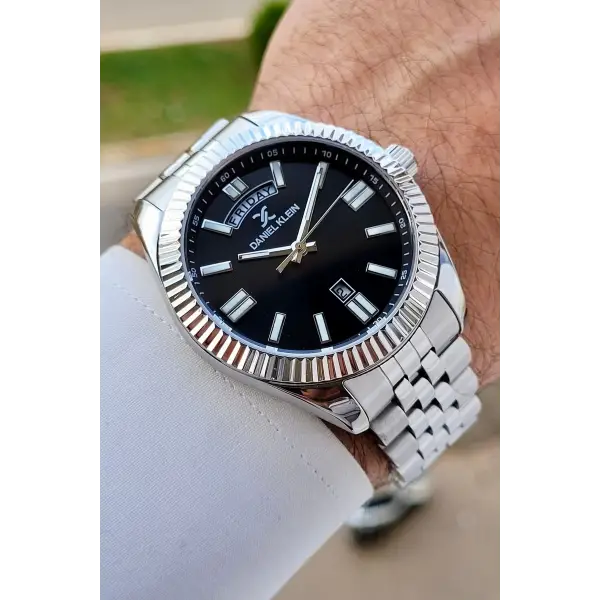 Daniel Klein DKISTE1462 Kadranı Siyah Kordonu Gümüş Renk Erkek Kol Saati