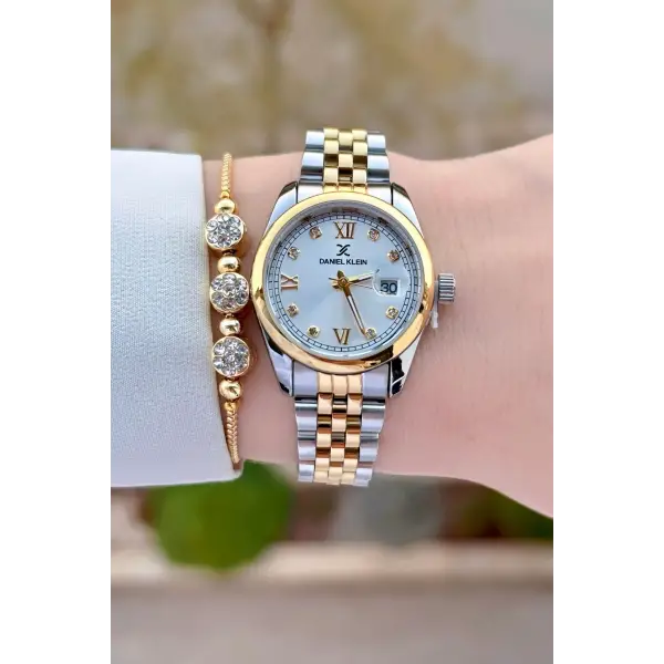 Daniel Klein DKISTE1492 Gold Gümüş Renk Kadın Kol Saati ve Bileklik