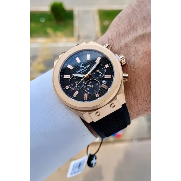 Daniel Klein DKISTE1466 Kasası Rose Kordonu Siyah Renk İç Göstergeleri Aktif Erkek Kol Saati