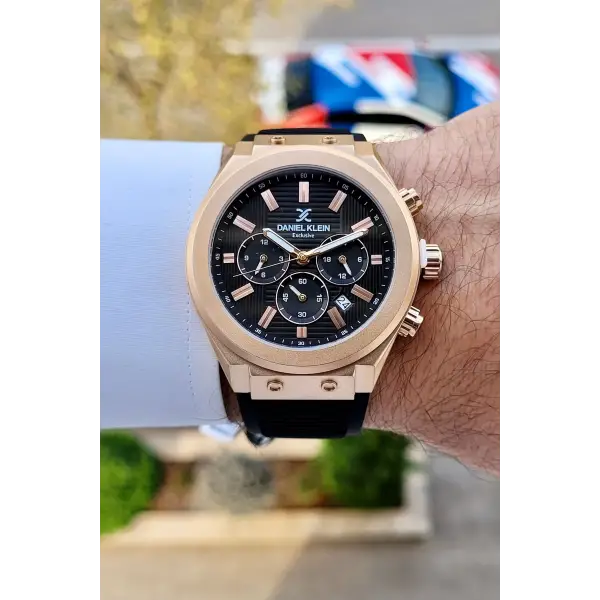 Daniel Klein DKISTE1466 Kasası Rose Kordonu Siyah Renk İç Göstergeleri Aktif Erkek Kol Saati