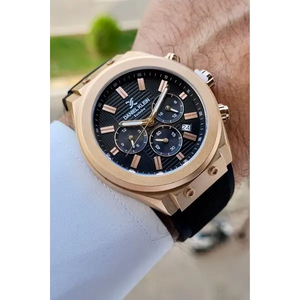 Daniel Klein DKISTE1466 Kasası Rose Kordonu Siyah Renk İç Göstergeleri Aktif Erkek Kol Saati
