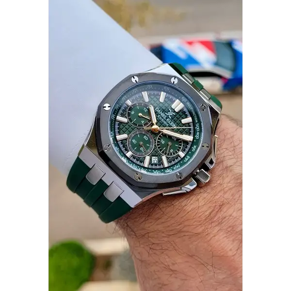 Daniel Klein DKISTE1467 Kasası Gümüş Kordonu Yeşil Renk Göstergeleri Aktif Erkek Kol Saati