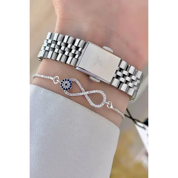 Daniel Klein DKISTE1487 Gümüş Renk Kadın Kol Saati ve Bileklik